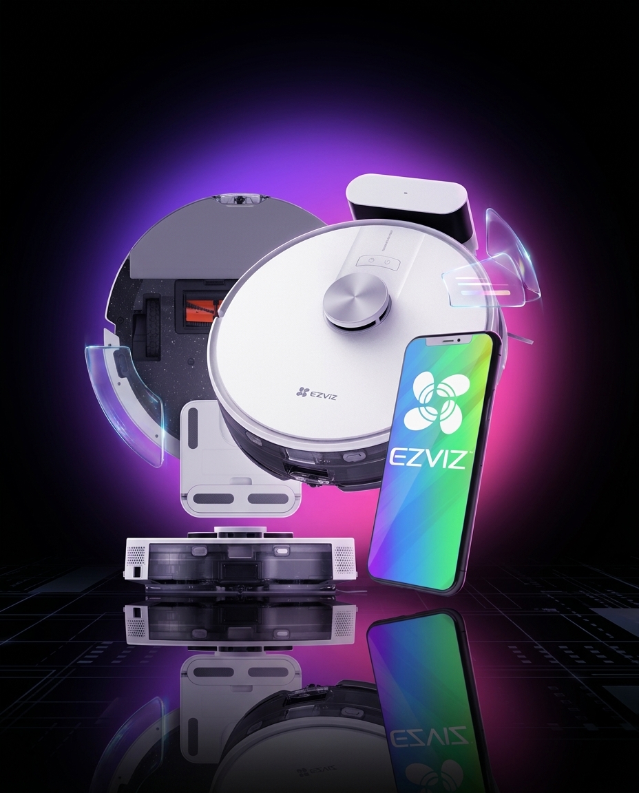 EZVIZ RE4 robot odkurzający i mopujący 4000 Pa LiDAR WiFi Alexa Google odkurzacz robotyczny 2w1 — ujęcie 1