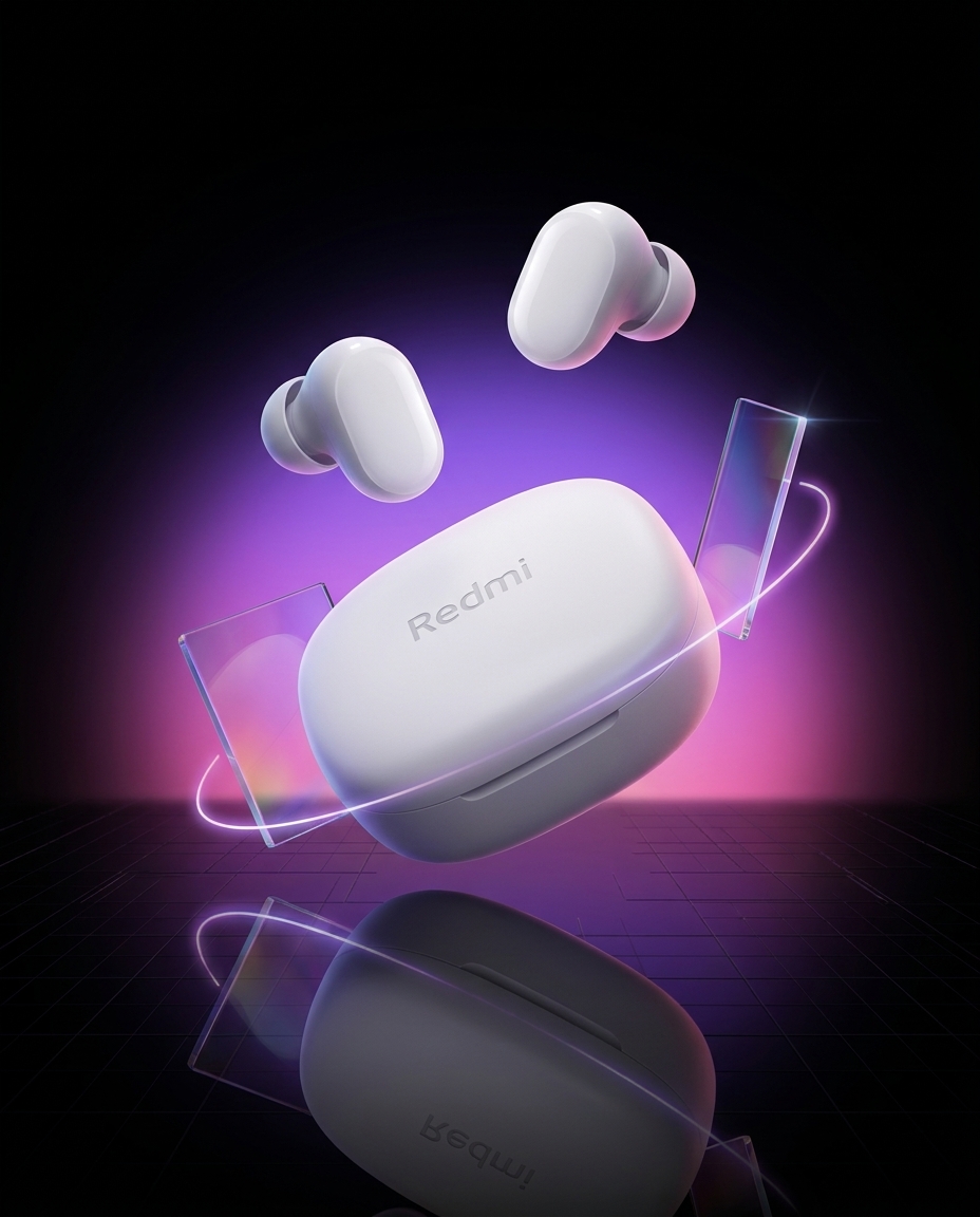 Xiaomi Redmi Buds 6 Play białe słuchawki TWS Bluetooth 5.4 do 36h bateria IPX4 — ujęcie 1