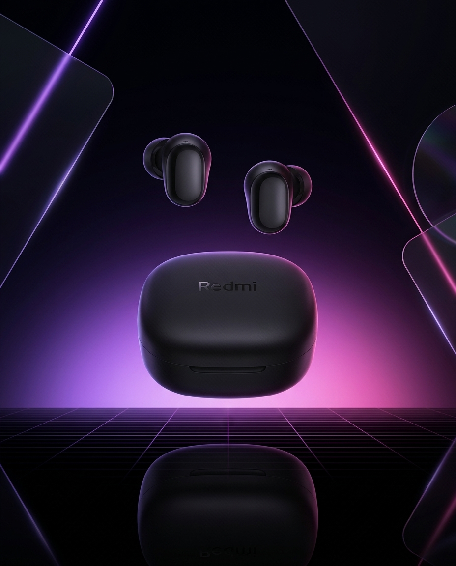 Xiaomi Redmi Buds 6 Play czarne, słuchawki TWS Bluetooth 5.4, 36h, IPX4, AI redukcja szumów — ujęcie 1