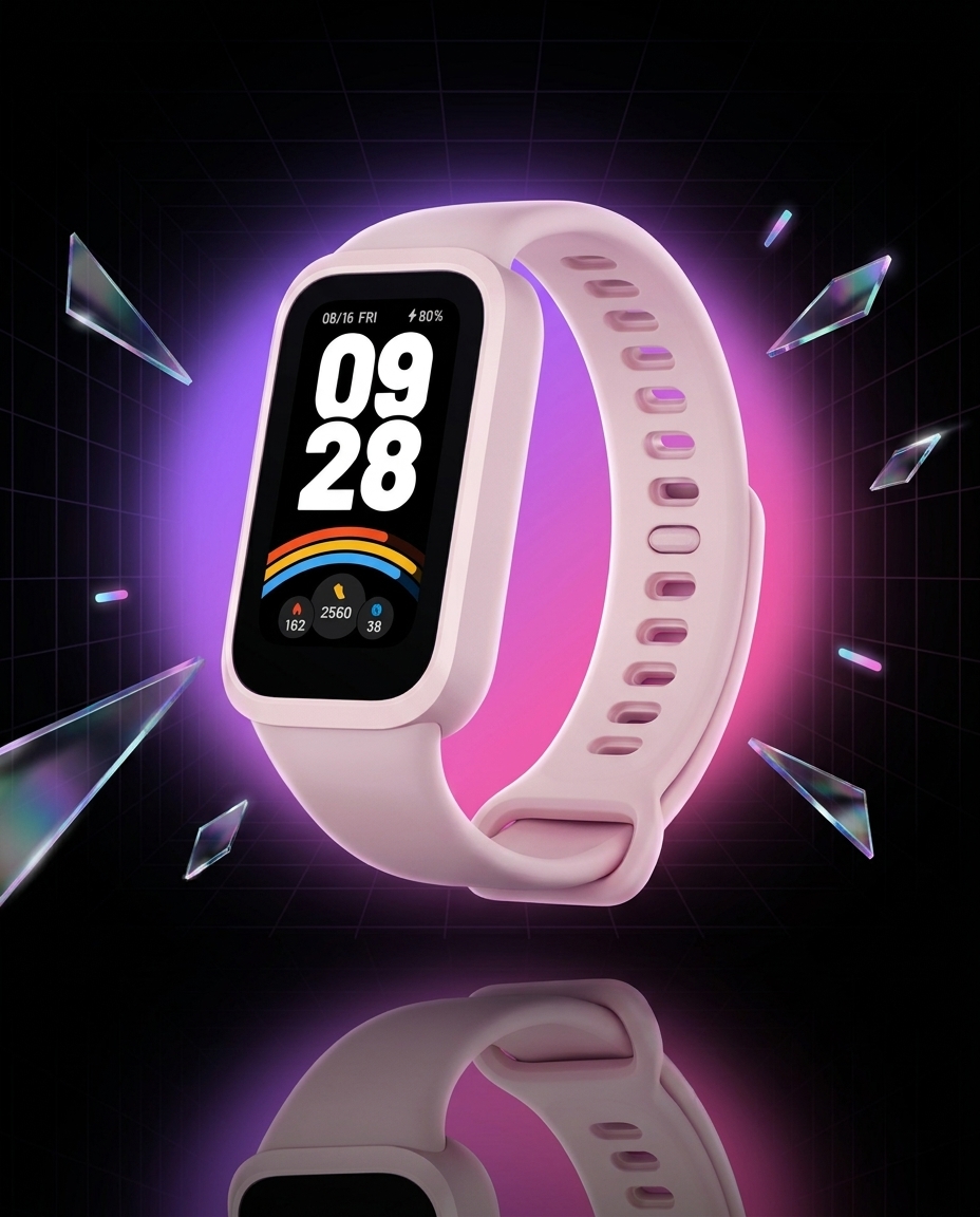 Xiaomi Smart Band 9 Active Pink, opaska fitness 18 dni bateria, 5ATM, puls, SpO2, 50 trybów — ujęcie 1