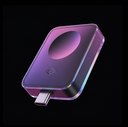 Baseus MagPro ładowarka magnetyczna do Apple Watch 2,5 W USB-C czarna, kompaktowa, podróżna — ujęcie 3