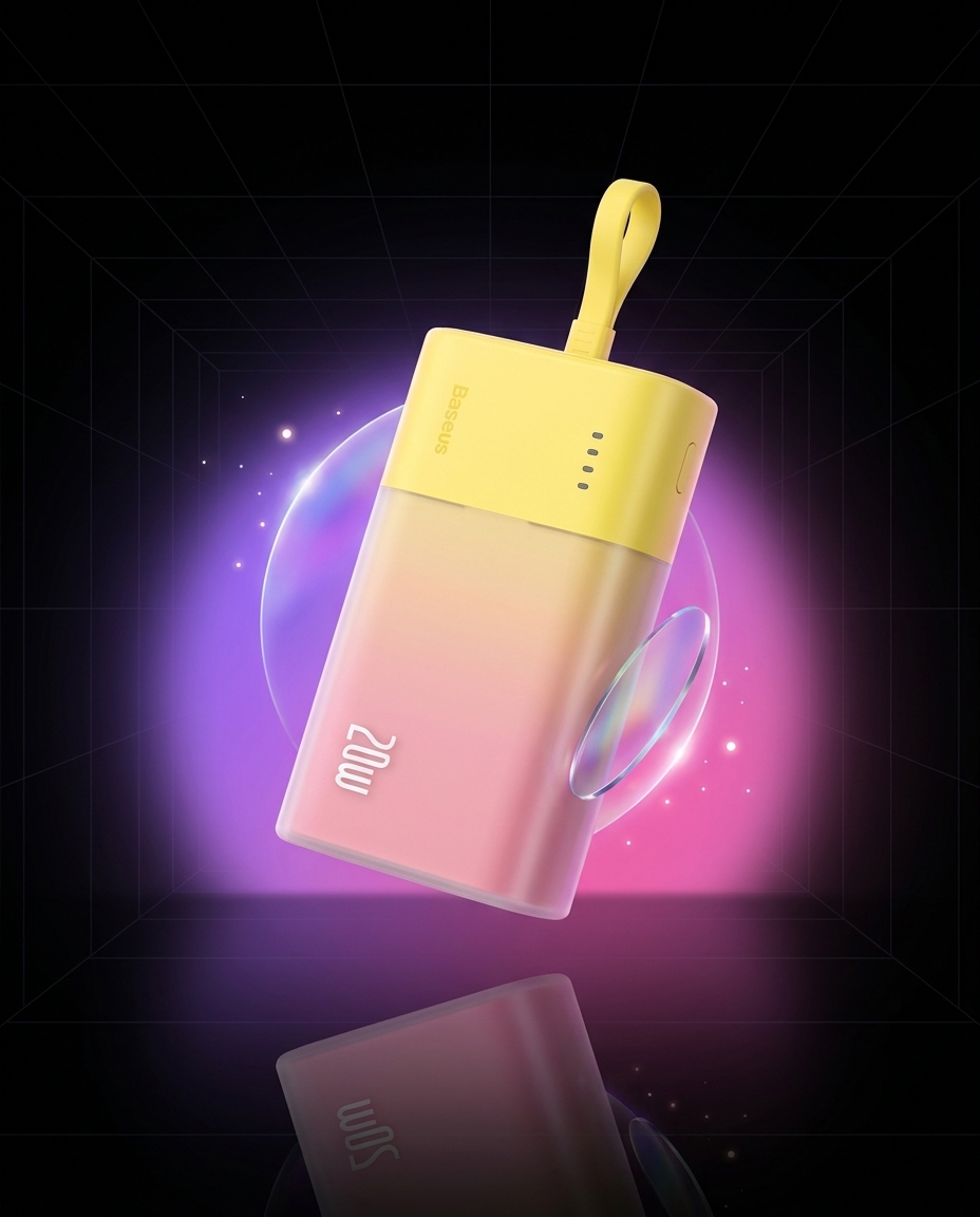Baseus Popsicle powerbank 5200mAh 20W wbudowany kabel Lightning, szybkie ładowanie iPhone — ujęcie 1