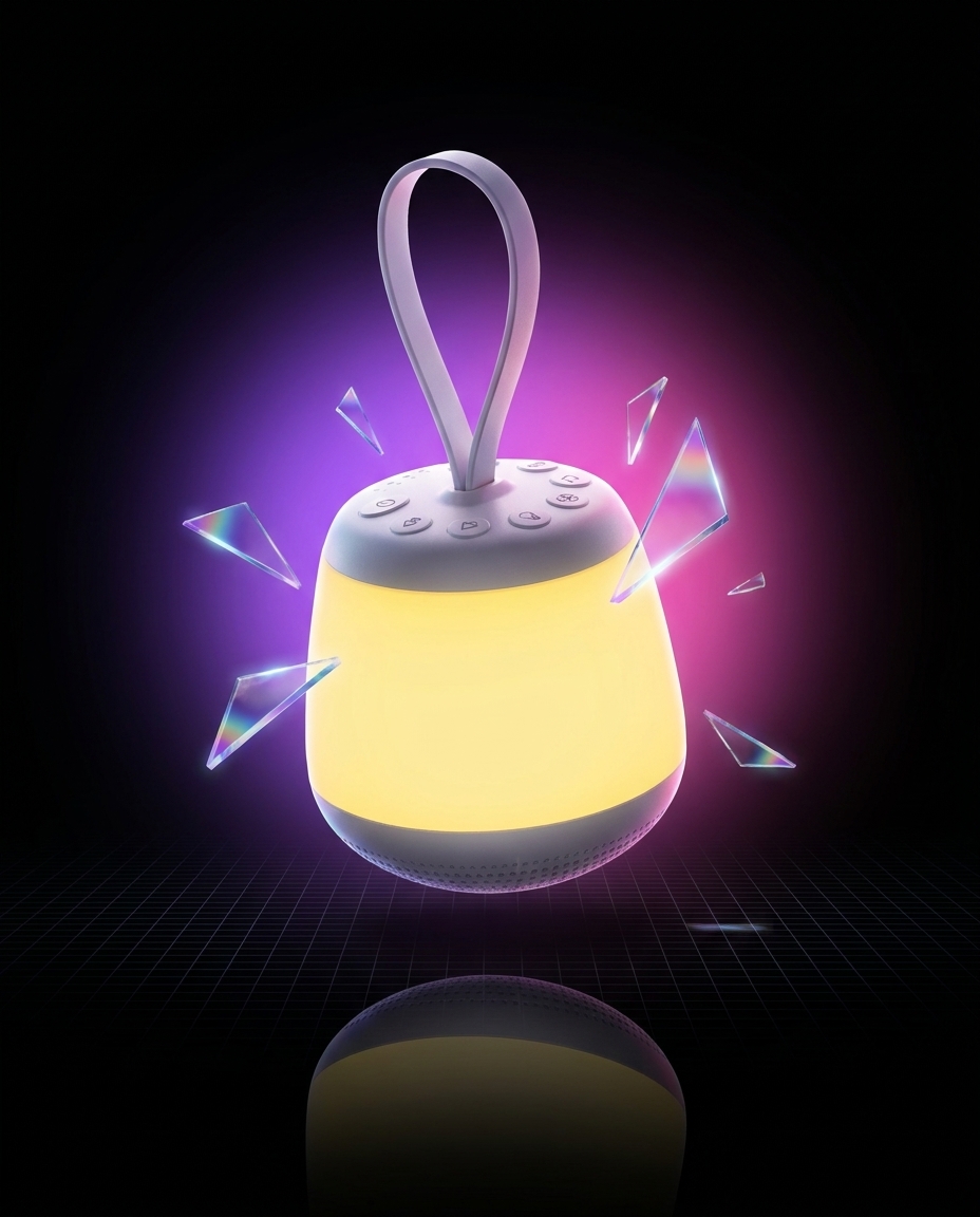 Newell SeleneDream lampka nocna LED z białym szumem, akumulator, USB-C, 21 dźwięków, timer, silikonowy pasek — ujęcie 1