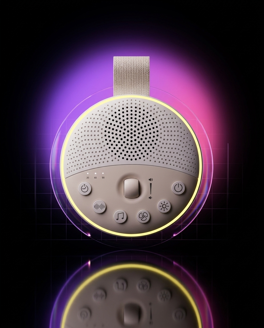 Newell LunaWhisper lampka nocna LED z białym szumem, 21 dźwięków, timer, akumulator, USB-C — ujęcie 1