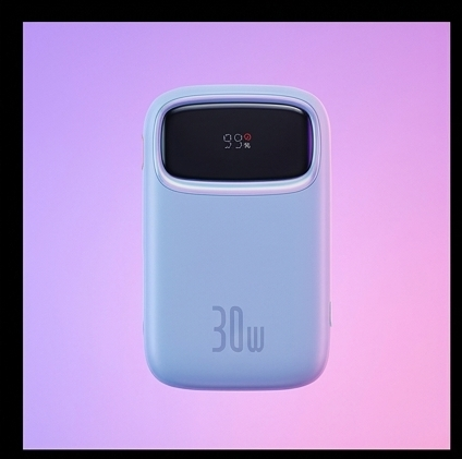 Baseus QPow 2 powerbank 10000mAh 30W z 2 kablami USB-C niebieski, szybkie ładowanie PD3.0 QC3.0 — ujęcie 2