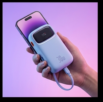 Baseus QPow 2 powerbank 10000mAh 30W z 2 kablami USB-C niebieski, szybkie ładowanie PD3.0 QC3.0 — ujęcie 7
