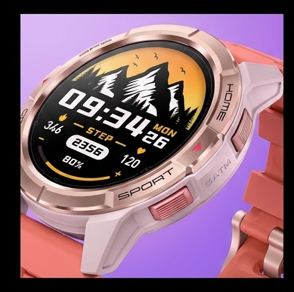 Mibro GS Active smartwatch różowe złoto, GPS, AMOLED 1000 nit, 5ATM, 150 trybów sportowych — ujęcie 4