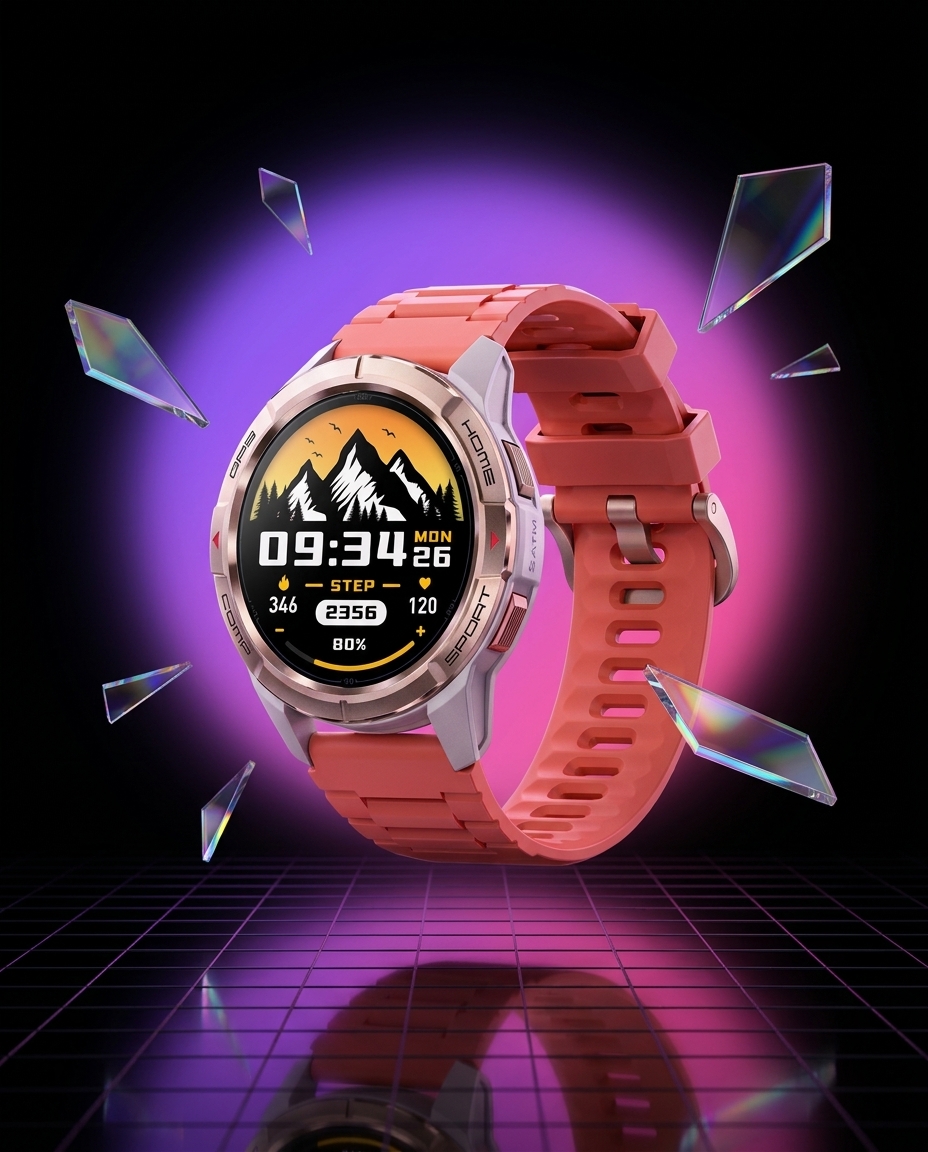 Mibro GS Active smartwatch różowe złoto, GPS, AMOLED 1000 nit, 5ATM, 150 trybów sportowych — ujęcie 1