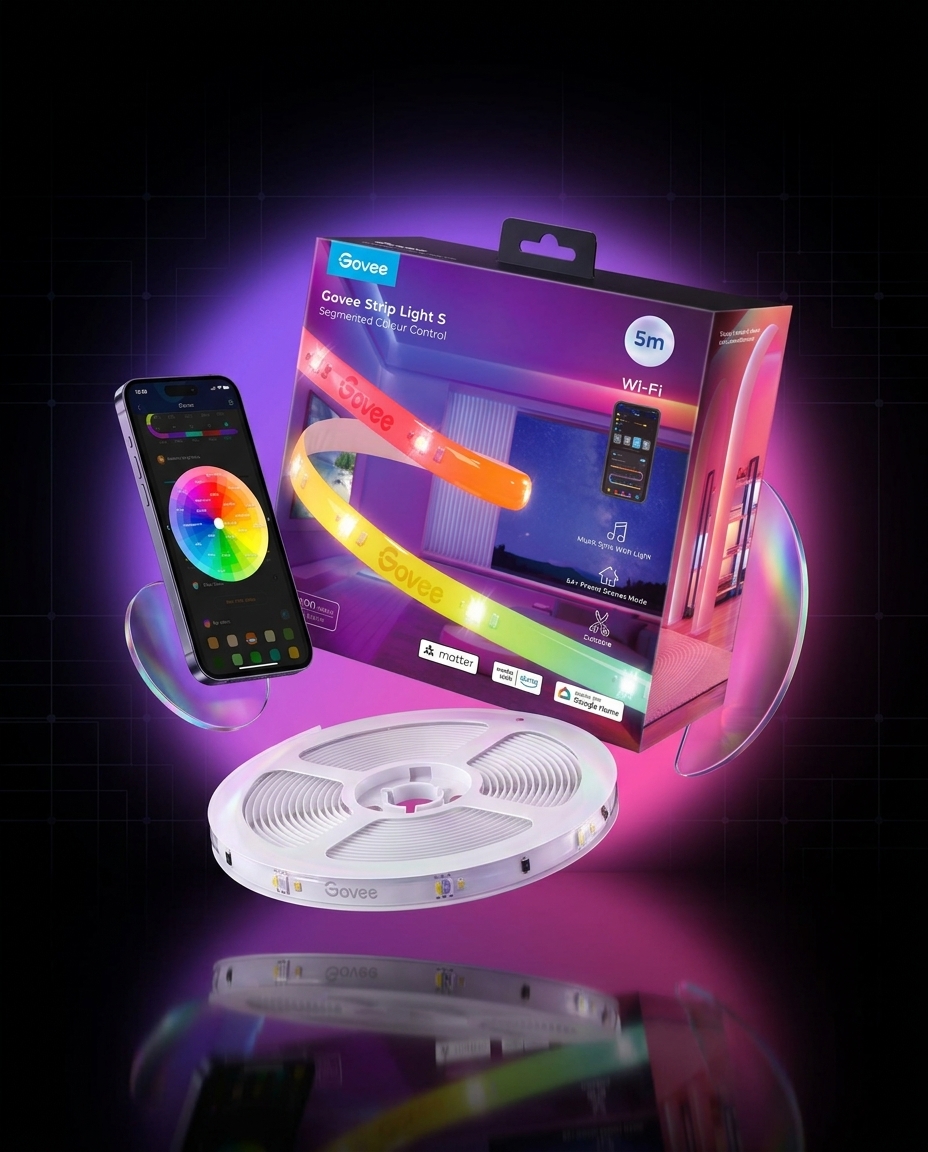 Govee H612A Taśma LED 5m RGBIC Wi-Fi Bluetooth, sterowanie głosem, 64 sceny, synchronizacja z muzyką — ujęcie 1