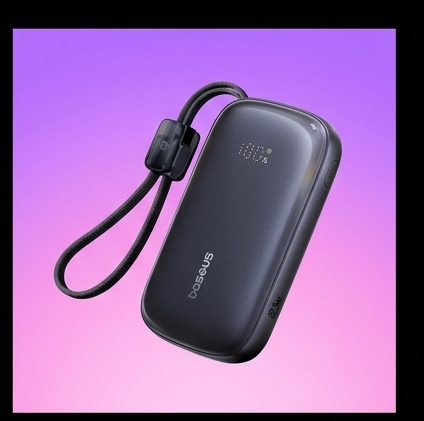 Baseus EnerFill FC21 powerbank 20000 mAh 22,5 W USB-C USB-A z kablem Lightning czarny — ujęcie 3