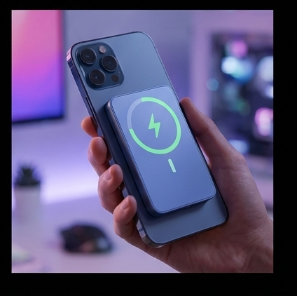 Xiaomi Super Slim Magnetic Power Bank 5000 niebieski, powerbank magnetyczny 22,5 W USB-C 5000 mAh slim — ujęcie 7