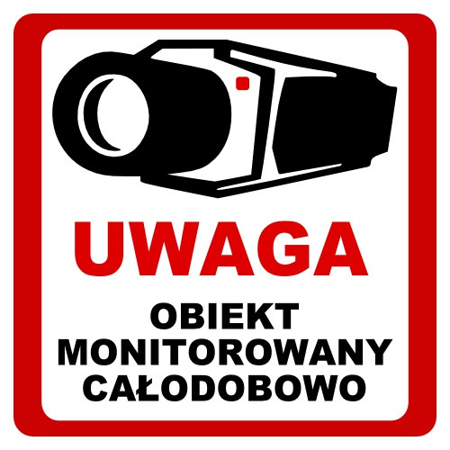 NAKLEJKA OBIEKT MONITOROWANY 20×20 6039 NAKLEJKA OBIEKT MONITOROWANY 20×20 6039