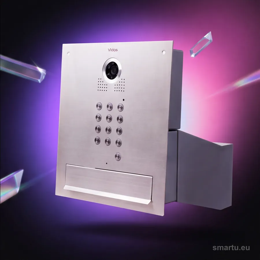 VIDOS S561D-SKM skrzynka na listy z wideodomofonem stal nierdzewna zamek szyfrowy RFID kamera 87 stopni VIDOS S561D-SKM skrzynka na listy z wideodomofonem stal nierdzewna zamek szyfrowy RFID kamera 87 stopni