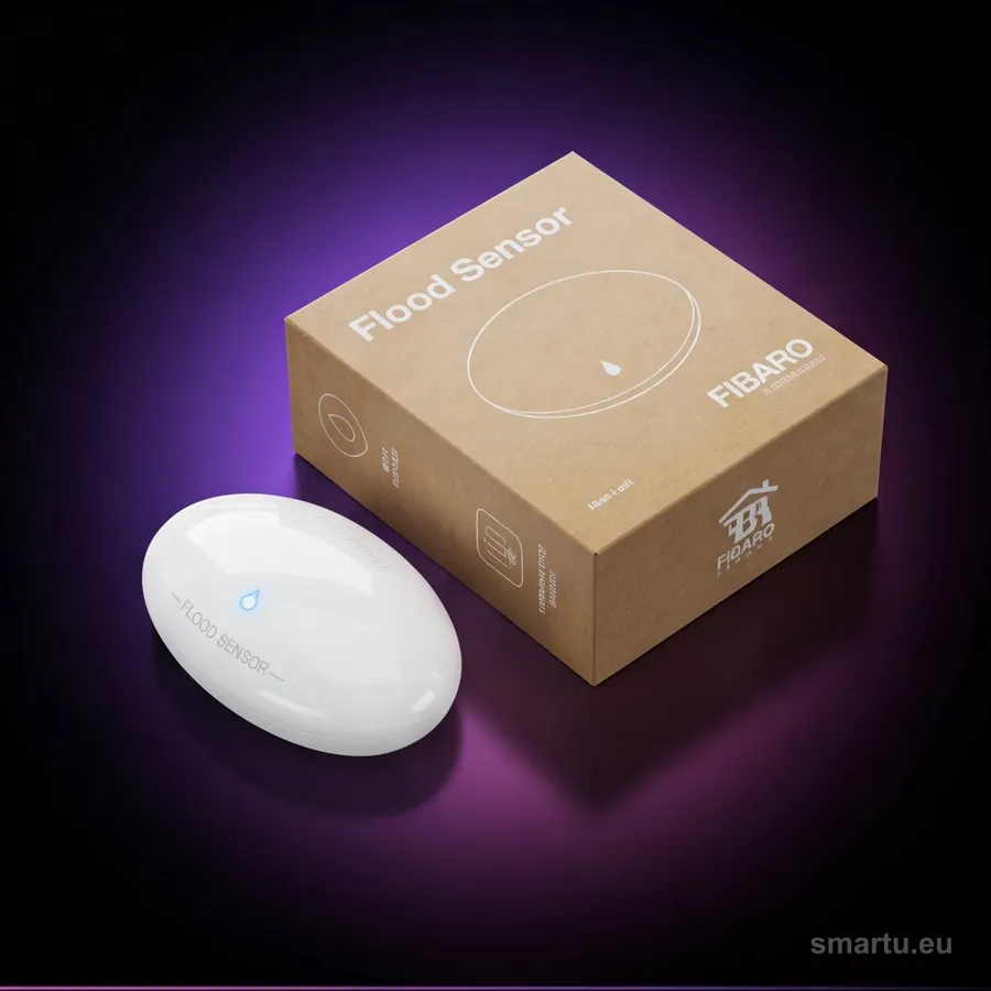 FIBARO Flood Sensor FGFS-101 czujnik zalania Z-Wave Plus z pomiarem temperatury, alarm dźwiękowy i LED FIBARO Flood Sensor FGFS-101 czujnik zalania Z-Wave Plus z pomiarem temperatury, alarm dźwiękowy i LED