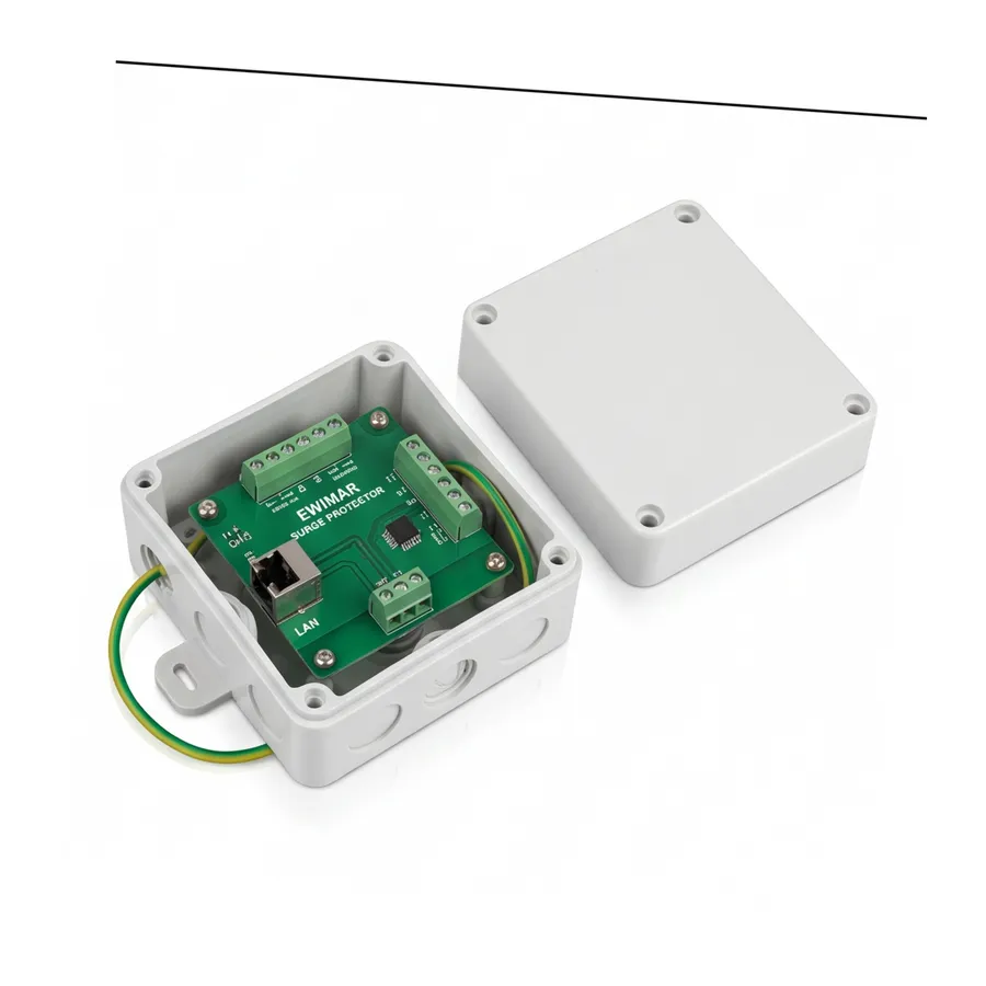 Zewnętrzne zabezpieczenie przeciwprzepięciowe IP serii EXTREME z ochroną PoE EWIMAR BOX-1-PTF-51-EXT Zewnętrzne zabezpieczenie przeciwprzepięciowe IP serii EXTREME z ochroną PoE EWIMAR BOX-1-PTF-51-EXT