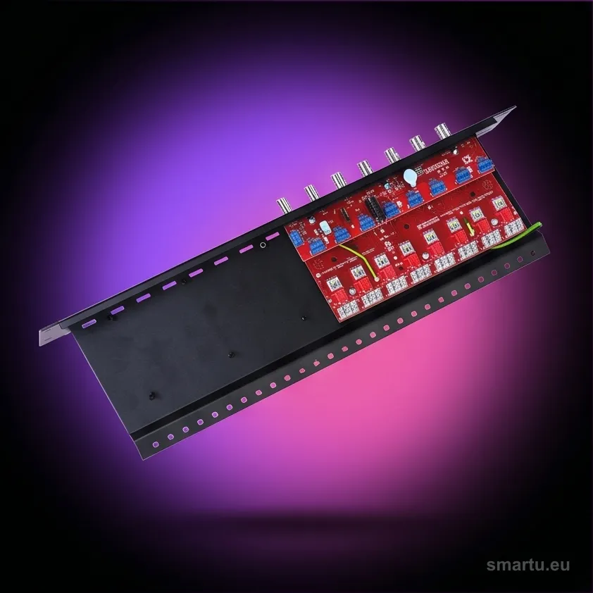 EWIMAR LHSO-8R-EXT-FPS 8-kanałowy separator AHD CVI TVI w szafie rack 19 cali z ochroną przepięciową i zasilaniem EWIMAR LHSO-8R-EXT-FPS 8-kanałowy separator AHD CVI TVI w szafie rack 19 cali z ochroną przepięciową i zasilaniem