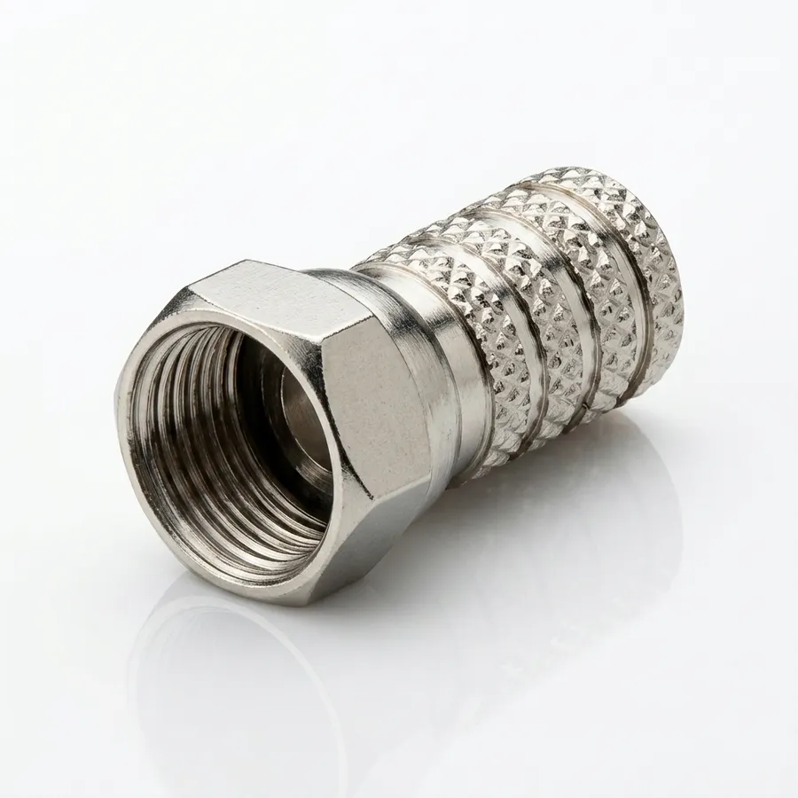 Wtyk SAT “F” HQ do kabli RG6, 7,2mm, 20mm – solidne połączenie antenowe Wtyk SAT “F” HQ do kabli RG6, 7,2mm, 20mm – solidne połączenie antenowe