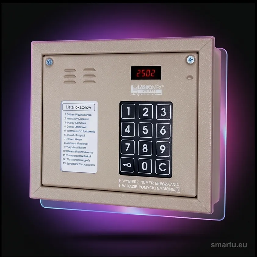 Laskomex CP-2502NR beżowy Panel audio z mini listą lokatorów i z czytnikiem kluczy RFID Laskomex CP-2502NR beżowy Panel audio z mini listą lokatorów i z czytnikiem kluczy RFID