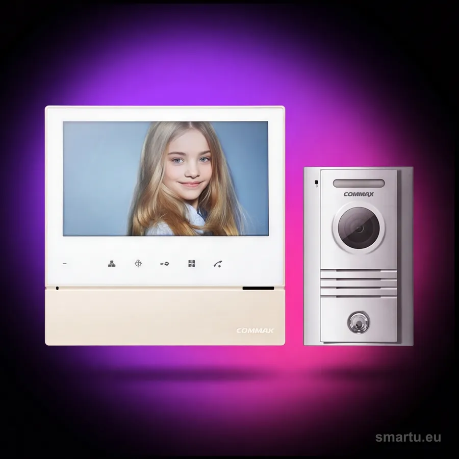 Commax CDV-70H White DRC-40K zestaw wideodomofonowy 7 cali analogowy kamera natynkowa — ujęcie 1