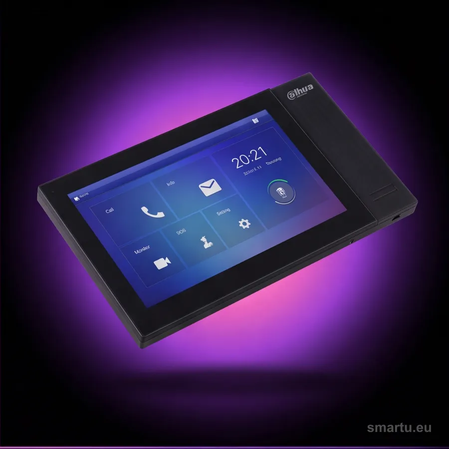 DAHUA VTH2421FB-P monitor wideodomofonu IP 7 cali dotykowy PoE microSD czarny