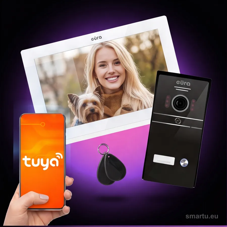 EURA VDP-98C5 wideodomofon WiFi Tuya monitor 10 cali dotykowy 1080p RFID karta SD
