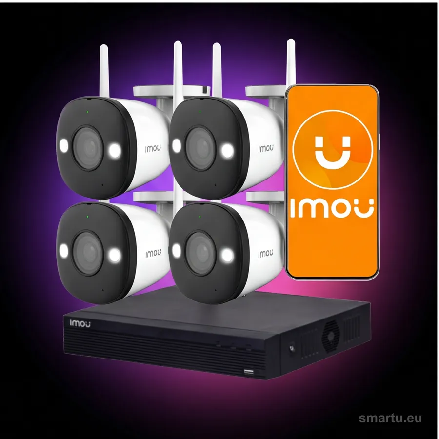 IMOU Wi-Fi Kit Pro NVR1104HS-W-S2 4x kamera F22FE 1080p H.265 monitoring bezprzewodowy zestaw CCTV IMOU Wi-Fi Kit Pro NVR1104HS-W-S2 4x kamera F22FE 1080p H.265 monitoring bezprzewodowy zestaw CCTV
