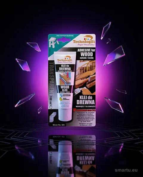 Technicqll Klej do drewna 100ml, wodoodporny D3, do sklejki, płyt wiórowych, mebli, listew Technicqll Klej do drewna 100ml, wodoodporny D3, do sklejki, płyt wiórowych, mebli, listew