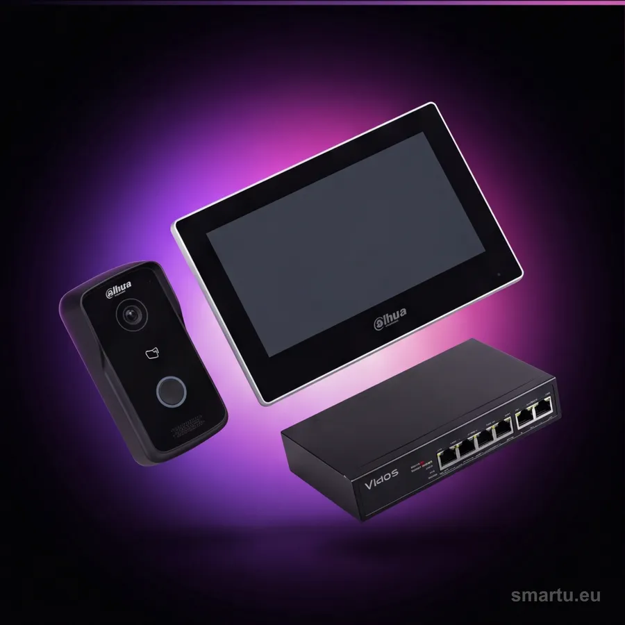 Wideodomofon IP DAHUA KTP03 zestaw, monitor 7 cali dotykowy, PoE switch, aplikacja DMSS Wideodomofon IP DAHUA KTP03 zestaw, monitor 7 cali dotykowy, PoE switch, aplikacja DMSS