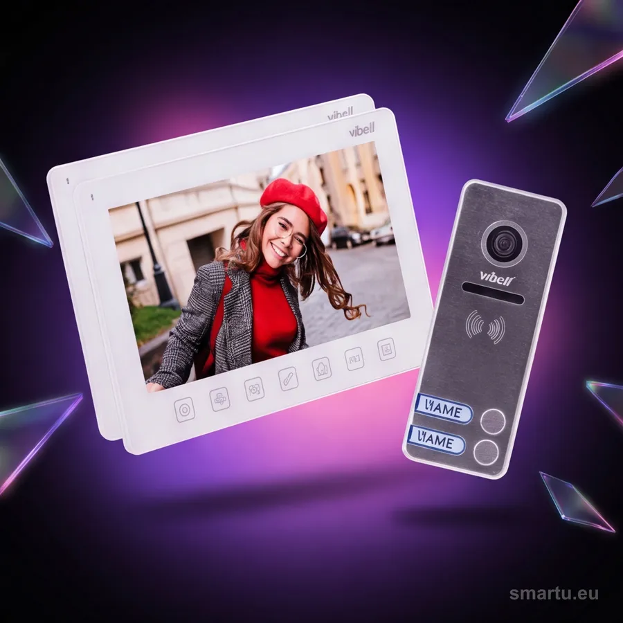 ORNO OR-VID-EX-1063/W wideodomofon 2-rodzinny Vibell Noveo Multi2 monitor 7 cali LCD biały — ujęcie 1