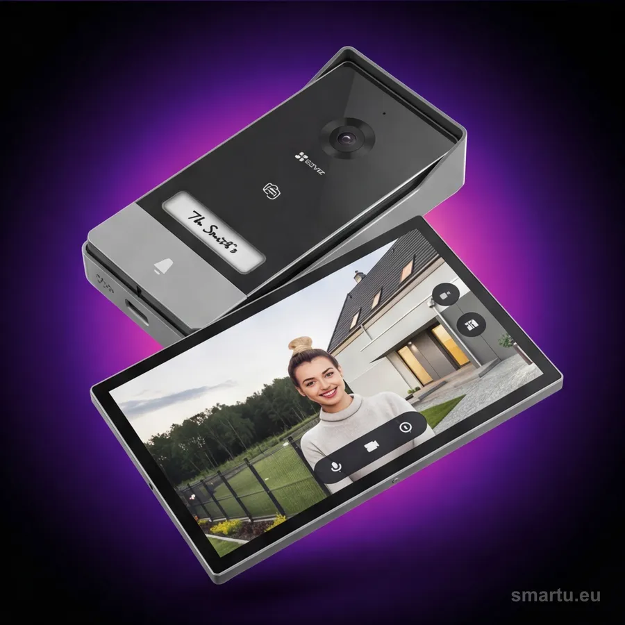 EZVIZ HP7 wideodomofon WiFi 2K 2-żyłowy czytnik RFID aplikacja mobilna brama furtka
