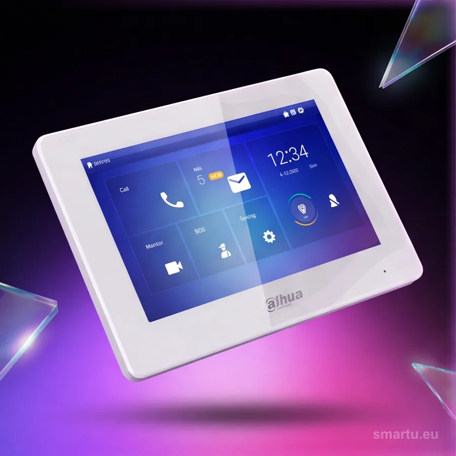 Dahua VTH5421HW-W monitor wideodomofonu 7 cali WiFi PoE dotykowy biały IP SIP