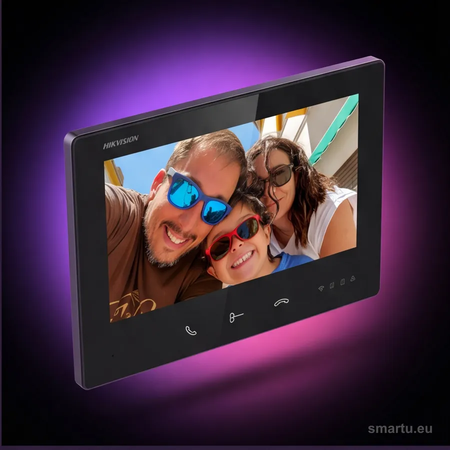 Hikvision DS-KH7300EY-WTE2(B) monitor wideodomofonu 2-Wire 7 cali dotykowy Wi-Fi czarny HD