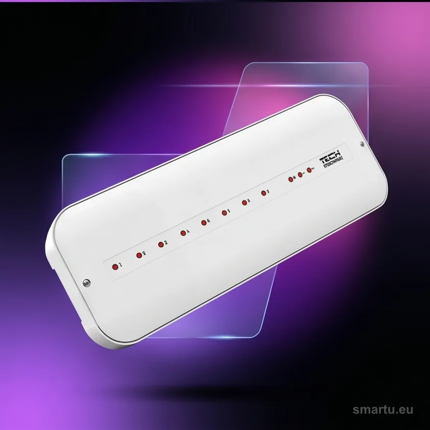 Listwa centralna ogrzewania podłogowego TECH L-5S, przewodowa, 8 stref, sterowanie siłownikami Listwa centralna ogrzewania podłogowego TECH L-5S, przewodowa, 8 stref, sterowanie siłownikami