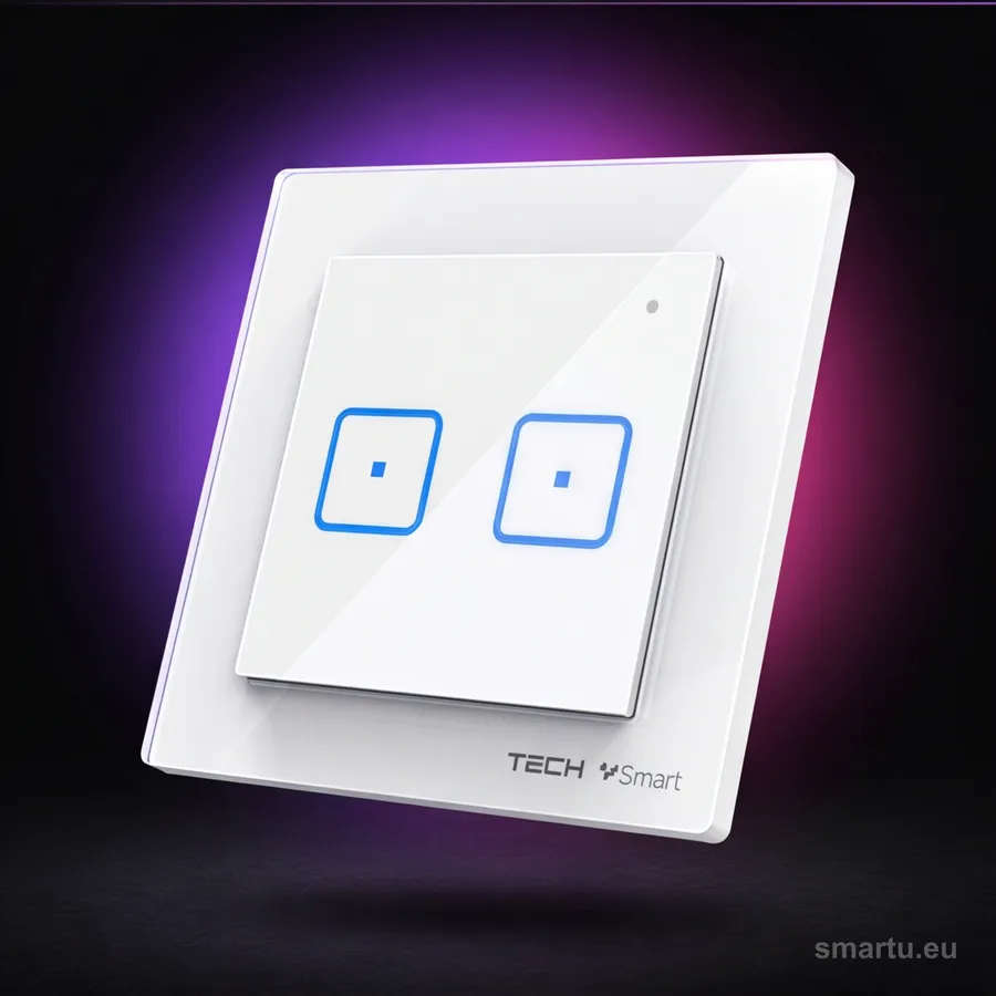 TECH FS-02M przewodowy włącznik dwupolowy biały szklany dotykowy do systemu Sinum TECH FS-02M przewodowy włącznik dwupolowy biały szklany dotykowy do systemu Sinum