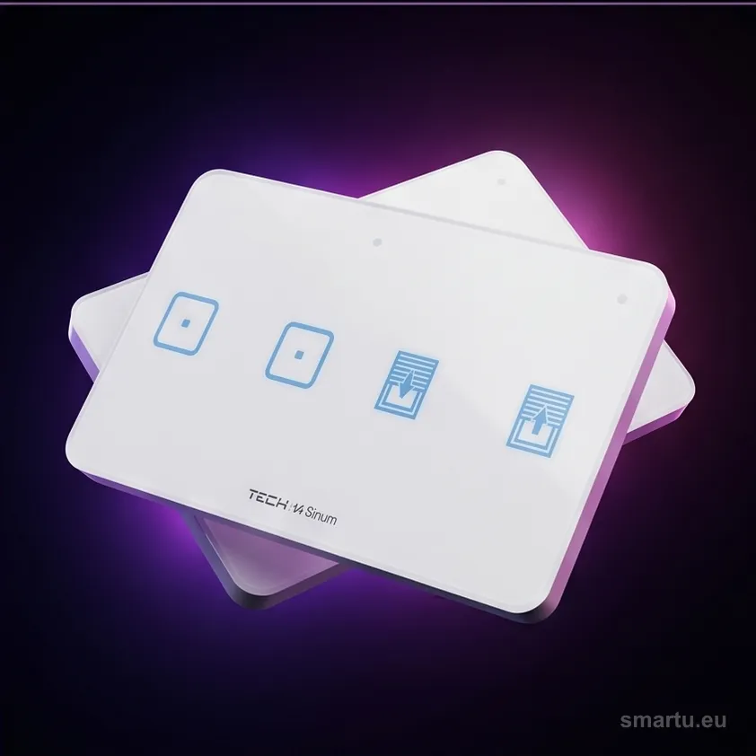 Tech Sterowniki Sinum WSZ-22ML przewodowy dwupolowy dotykowy włącznik światła i rolet czarny, panel szklany KNX Tech Sterowniki Sinum WSZ-22ML przewodowy dwupolowy dotykowy włącznik światła i rolet czarny, panel szklany KNX
