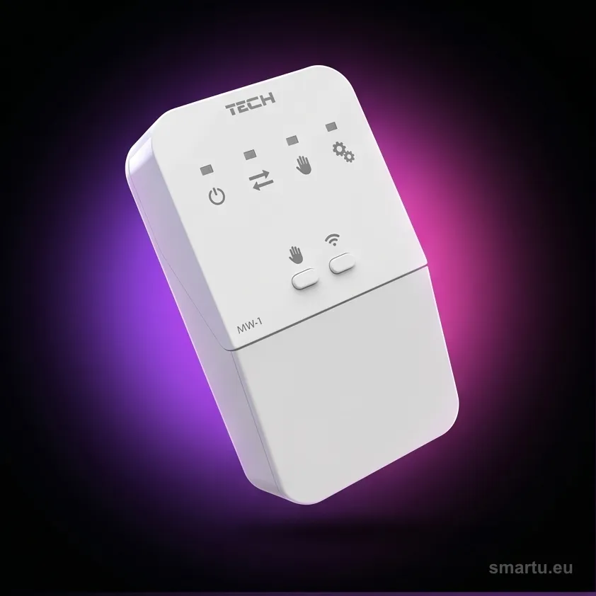 TECH MW-1 bezprzewodowy moduł wykonawczy 868 MHz, styk beznapięciowy 1A, do gniazdka 230V TECH MW-1 bezprzewodowy moduł wykonawczy 868 MHz, styk beznapięciowy 1A, do gniazdka 230V