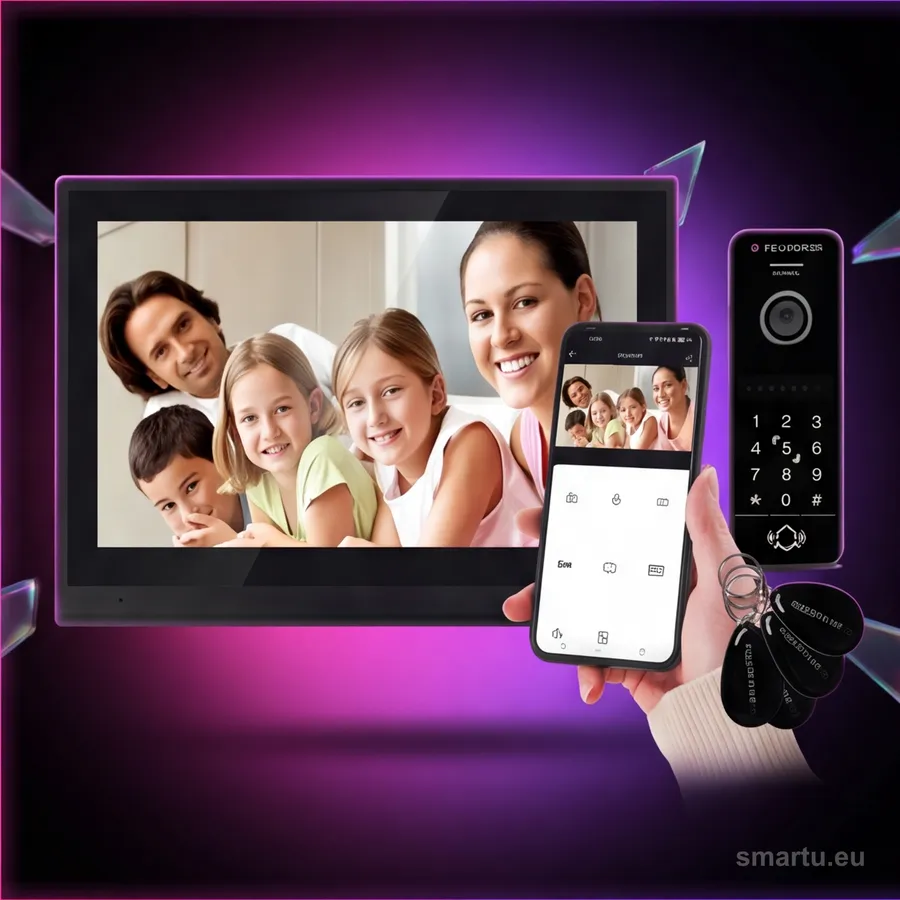 Wideodomofon REVIZOOM RM-T402HD BLACK RC-411HD-CK 10 cali WiFi LAN czytnik RFID klawiatura