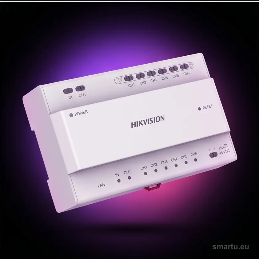Hikvision DS-KAD7060EY-S dystrybutor 2-Wire HD wideodomofon szyna DIN 48V Hikvision DS-KAD7060EY-S dystrybutor 2-Wire HD wideodomofon szyna DIN 48V