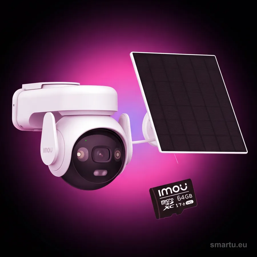 Kamera IP Imou AOV PT KIT 2.4GHz Wi-Fi i 4G 5MPx z panelem solarnym z kartą pamięci 64GB Kamera IP Imou AOV PT KIT 2.4GHz Wi-Fi i 4G 5MPx z panelem solarnym z kartą pamięci 64GB