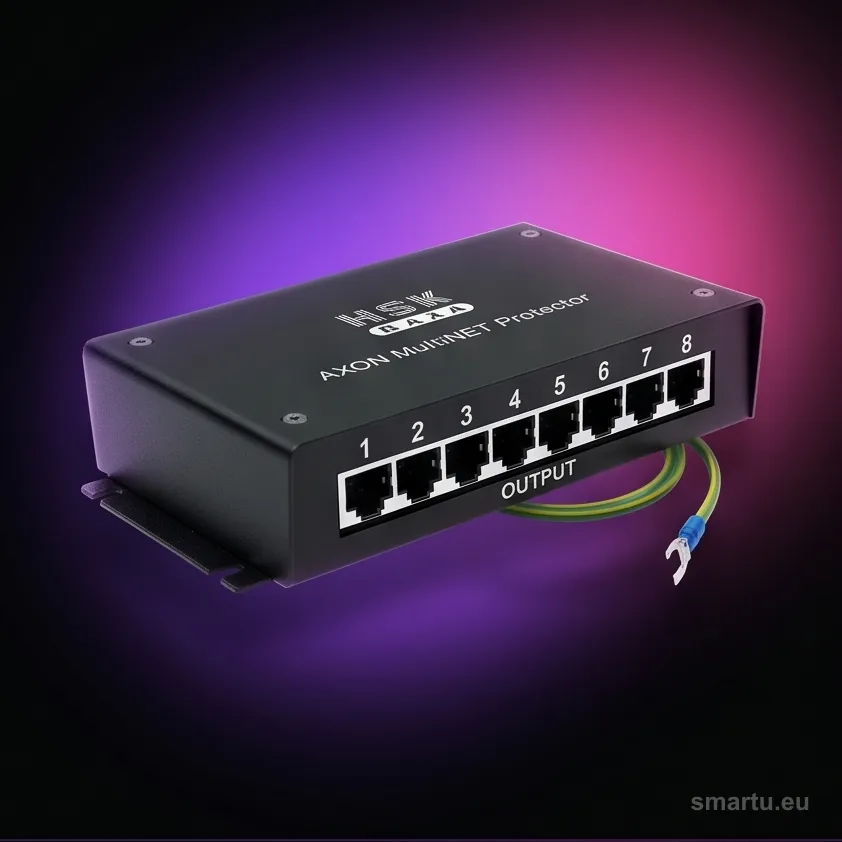AXON Multi Net Protector 8 ogranicznik przepięć sieciowych 8x RJ45 Ethernet 10/100/1000 Mbps ochrona sieci LAN EAN 5904743333904 AXON Multi Net Protector 8 ogranicznik przepięć sieciowych 8x RJ45 Ethernet 10/100/1000 Mbps ochrona sieci LAN EAN 5904743333904
