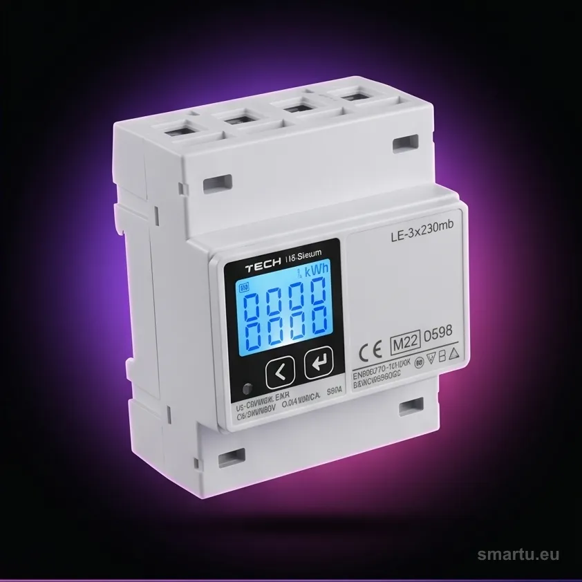 Tech Sterowniki LE-3x230mb trójfazowy dwukierunkowy licznik energii Modbus RS485 MID fotowoltaika