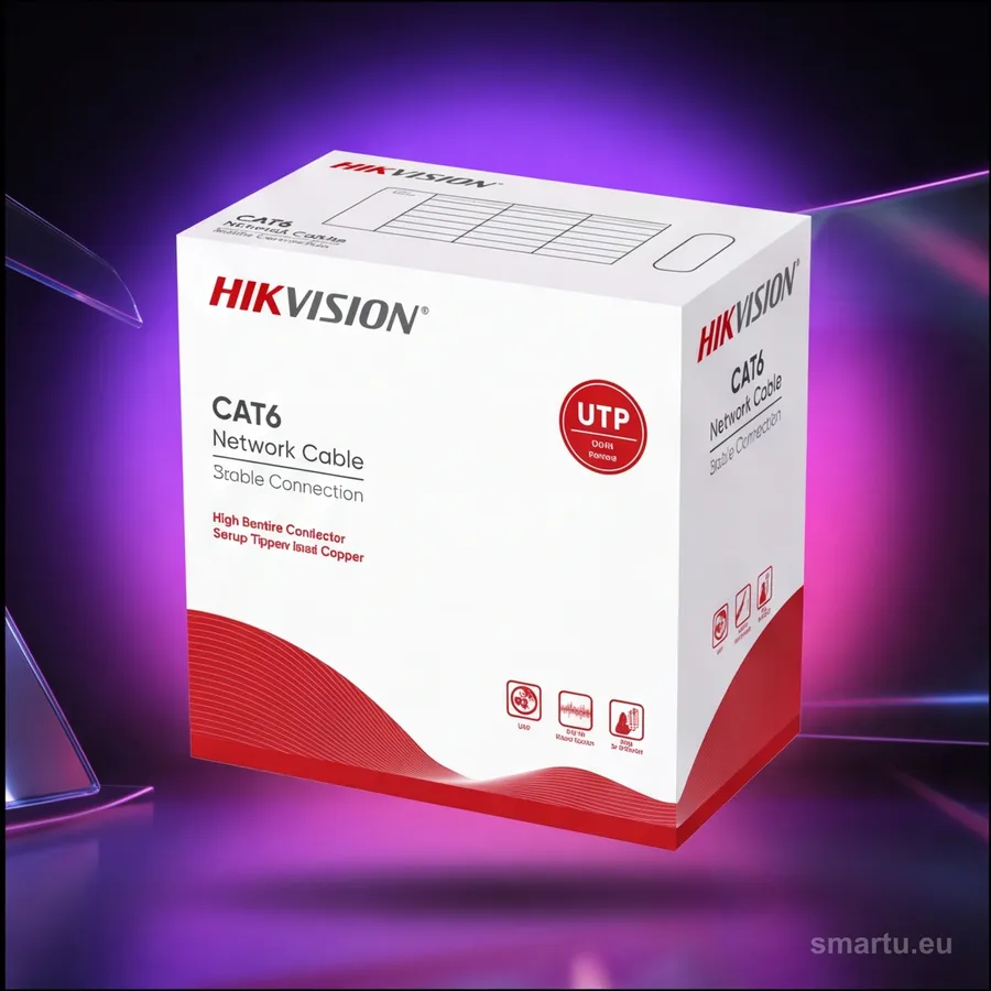 Hikvision DS-1LN6-UU kabel UTP kat. 6 305m lita miedź 23AWG szpula drewniana CCTV LAN Hikvision DS-1LN6-UU kabel UTP kat. 6 305m lita miedź 23AWG szpula drewniana CCTV LAN