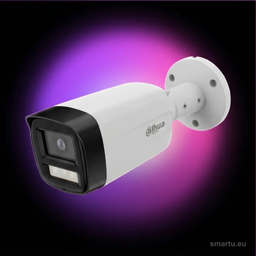 Kamera 4w1 Dahua HAC-HFW1239TM-A-LED Full-color 2MP 3.6mm tuba białe światło 40m mikrofon Kamera 4w1 Dahua HAC-HFW1239TM-A-LED Full-color 2MP 3.6mm tuba białe światło 40m mikrofon