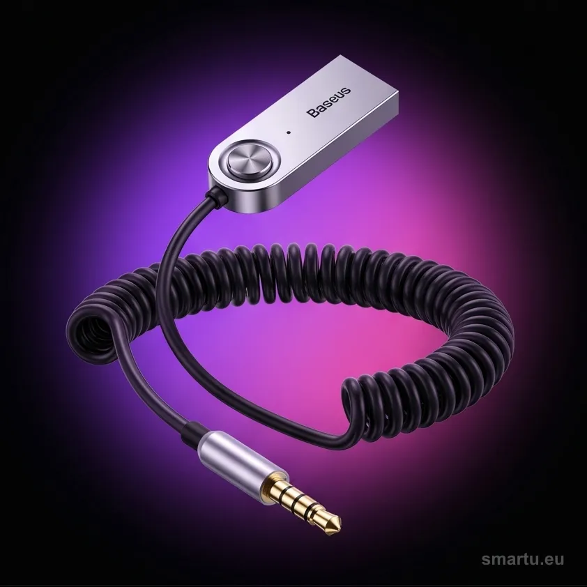 Baseus BA01 odbiornik dźwięku Bluetooth 5.0 kabel adapter audio AUX jack czarny (CABA01-01) Baseus BA01 odbiornik dźwięku Bluetooth 5.0 kabel adapter audio AUX jack czarny (CABA01-01)
