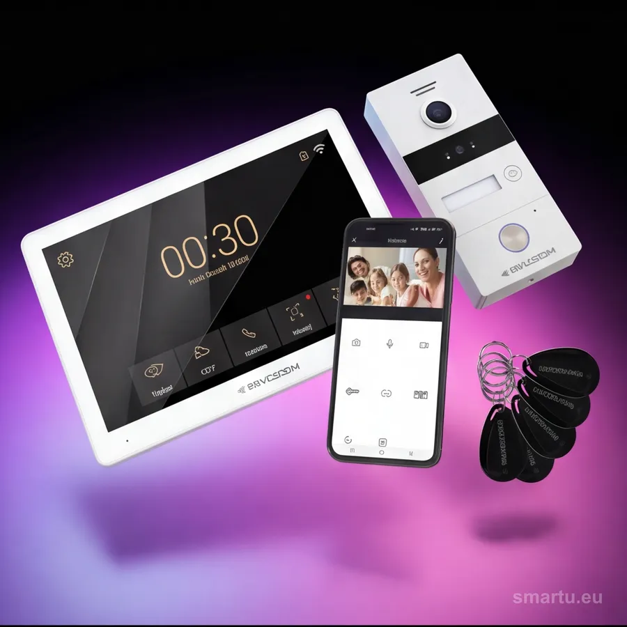 REVIZOOM RM-T203HD BLACK monitor 10 cali WiFi RC-212HD-CK kamera 1080p RFID 2-przewodowy wideodomofon Smart HD