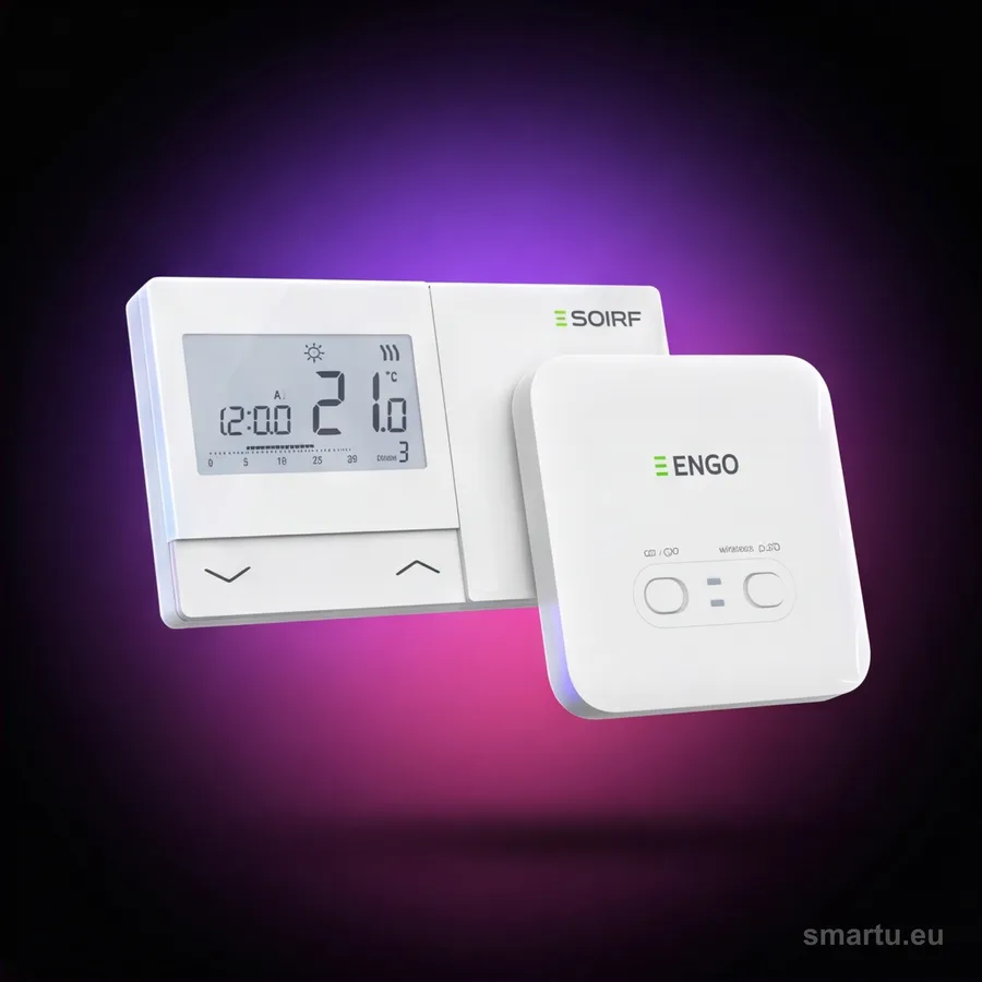 ENGO E901-RF regulator temperatury bezprzewodowy, programowalny tygodniowy termostat pokojowy ENGO E901-RF regulator temperatury bezprzewodowy, programowalny tygodniowy termostat pokojowy