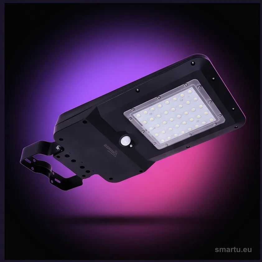 Solarna lampa uliczna LED BEMKO SOLGER 25W 3000lm 4000K IP65 czarna z czujnikiem ruchu PIR Solarna lampa uliczna LED BEMKO SOLGER 25W 3000lm 4000K IP65 czarna z czujnikiem ruchu PIR