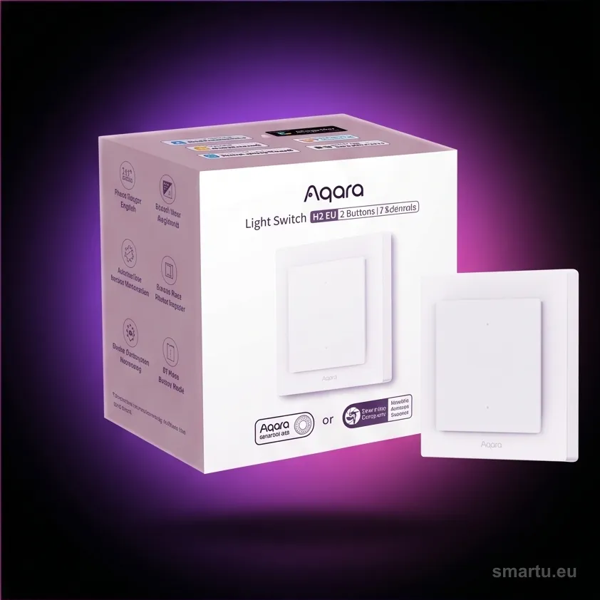 Aqara Light Switch H2 EU | Przełącznik | 2 przyciski, 1 kanał, offline WS-K07D Aqara Light Switch H2 EU | Przełącznik | 2 przyciski, 1 kanał, offline WS-K07D