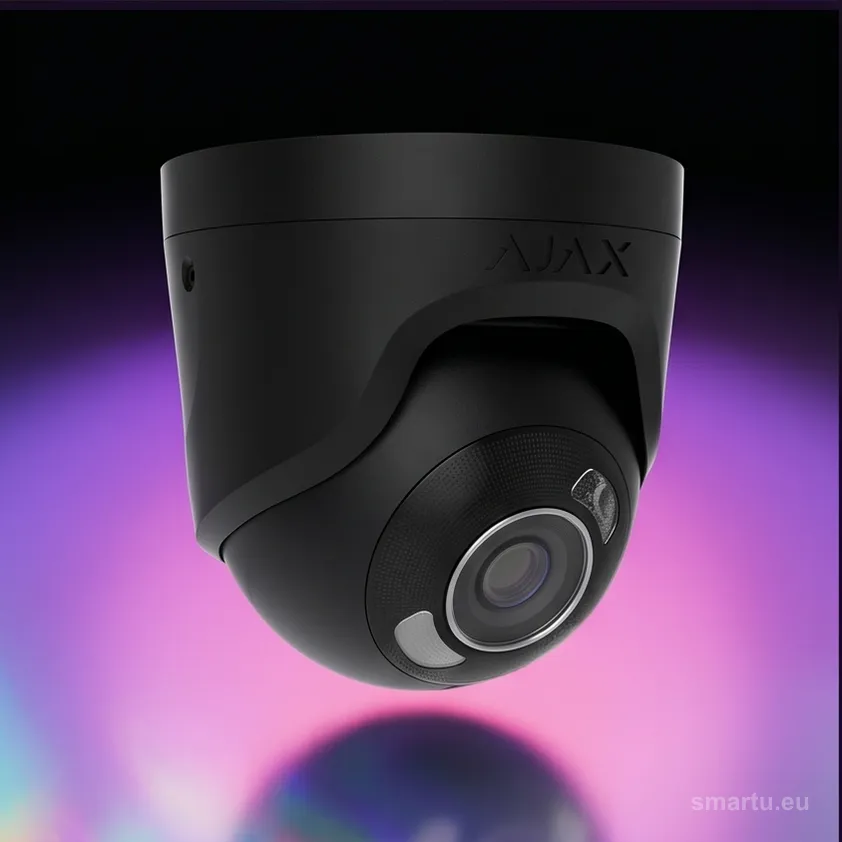 Ajax TurretCam 5 Mp 4 mm czarna kamera IP PoE AI IR50 IP65 IK08 mikrofon microSD Ajax TurretCam 5 Mp 4 mm czarna kamera IP PoE AI IR50 IP65 IK08 mikrofon microSD