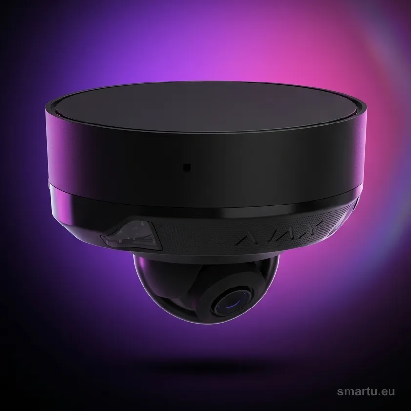 Ajax DomeCam Mini HL 5MP 2.8mm kopułka szklana kamera IP przewodowa czarna 8EU monitoring Ajax DomeCam Mini HL 5MP 2.8mm kopułka szklana kamera IP przewodowa czarna 8EU monitoring
